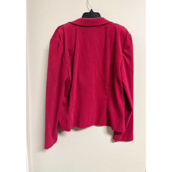 Leslie Fay Jacket - Pink Faux Suede Button Front Blazer Jacket Women Size 12 - Picture 10 of 10